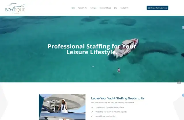 Boatique Staffing website